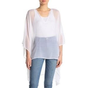 4th & Union Chiffon Sharkbite Hem Poncho